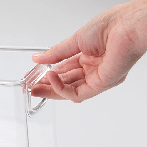 mDesign Plastic Long Stackable Storage Organizer Container, Organization Bin with Handles for Kitchen, Pantry, Fridge, Freezer, Cabinet. Perfect to Hold Breast Milk in the Refrigerator – 2 Pack, Clear | The Storepaperoomates Retail Market - Fast Affordable Shopping