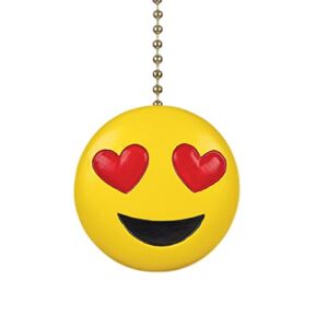 Clementine Designs Heart Eyes Smiling Emoji Decorative Ceiling Fan Light Dimensional Pull