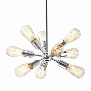 Grayford 9-Light Starburst Brushed Nickel Linear Pendant Sputnik Ceiling Lamp Art Deco