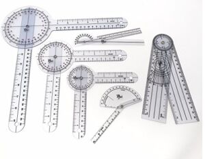 Set of 6 Piece Spinal Finger Goniometer Protractor Ruler 360 Degree 12 inch 8 inch 6 inch (A2Z)