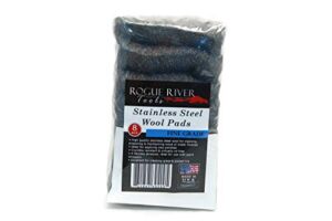 434 Stainless Steel Wool (8 pad Pack) – FINE Grade – by Rogue River Tools. Made in USA, Oil Free, Won’t Rust. Choose from All Grades!