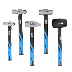 ABN 5 Piece Hammer Set – Forging Hammer Tool Set, Metal Working Tools and Equipment Pein and Sledge Hammer Tools