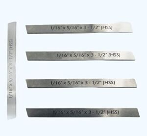 Set of 5 HSS Blades 1/16″ X 5/16″ X 3.5″ for Lathe Parting Cut off Holders