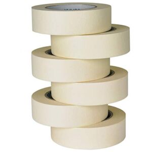 TIANBO FIRST Masking Tape 6 Rolls, General Purpose Wide Masking Tape for Home and Office, 1.41 Inches x 60 Yards, Beige