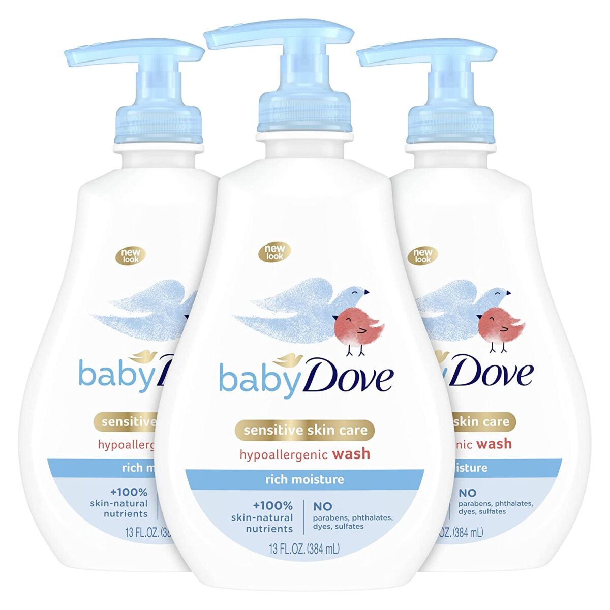 Baby Dove Baby Wash and Shampoo Baby Bath Products for Baby’s Delicate Skin Rich Moisture Washes Away Bacteria, Tear-Free and Hypoallergenic, 13 Fl Oz (Pack of 3) | The Storepaperoomates Retail Market - Fast Affordable Shopping