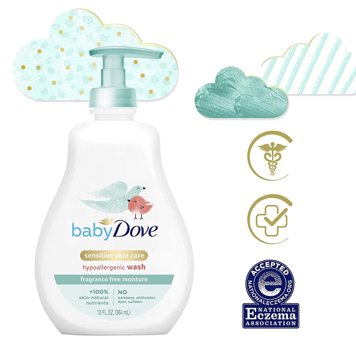 Baby Dove Tip to Toe Baby Body Wash For Baby’s Sensitive Skin Sensitive Moisture Washes Away Bacteria, Fragrance-Free and Hypoallergenic Baby Soap, 13 Fl Oz (Pack of 3) | The Storepaperoomates Retail Market - Fast Affordable Shopping