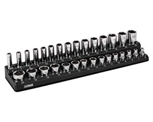 ARES 70235 – 30-Piece 3/8-Inch Metric Magnetic Socket Holder – Securely Holds 15 Standard and 15 Deep Size Sockets in Place – Keeps Your Tool Box Organized
