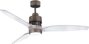 Craftmade SON52ESP-52CA Sonnet Espresso 52″ Ceiling Fan with BSON-52CA Clear Acrylic Blades, Dimmable LED Light and Remote