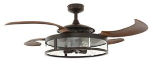 Fanaway 212925010 Classic Retractable 4-Blade 3-Light AC Ceiling Fan, 48 Inch, Oil Rubbed Bronze and Dark Koa