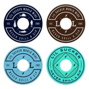 L’il Sucker Slogan Suction Rings Cup Drink Coaster Holders 4 Pack