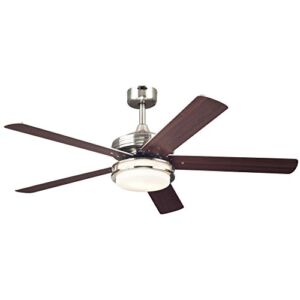 Westinghouse Lighting 7209100 Castle 52-inch Brushed Nickel Indoor Ceiling Fan, LED Light Kit with Opal Frosted Glass