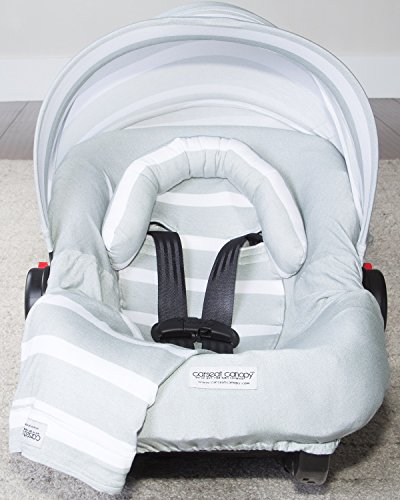Carseat Canopy 5 pc Whole Caboodle Jersey Stretch – Gray Stripes | The Storepaperoomates Retail Market - Fast Affordable Shopping