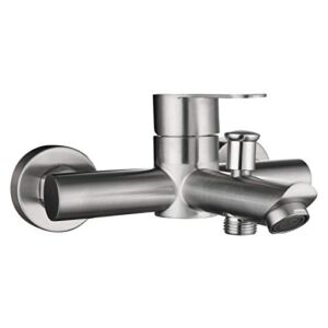 CIENCIA Stainless Steel Bathroom Shower Tub Faucet Wall-Mounted, Brushed Nickel, SNA516