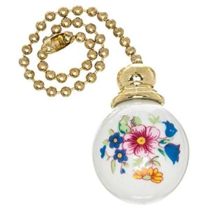 Harbor Breeze 7-in Floral and White Ceramic Pull Chain