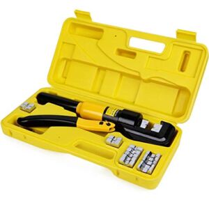 10 Tons Hydraulic Wire Battery Cable Lug Terminal Crimper Crimping Tool With 9 Pairs of Dies