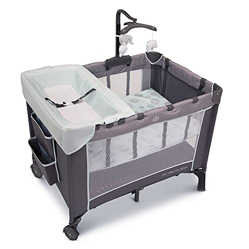 Delta Children LX Deluxe Portable Baby Play Yard With Removable Bassinet and Changing Table, Eclipse | The Storepaperoomates Retail Market - Fast Affordable Shopping