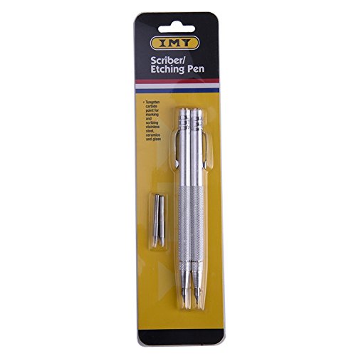 IMT Tungsten Carbide Tip Scriber 2 Pack, Aluminium Etching Engraving Pen with Clip and Magnet for Glass/Ceramics/Metal Sheet, Extra 2 Free Replacement Marking Tip | The Storepaperoomates Retail Market - Fast Affordable Shopping