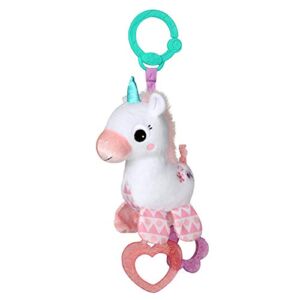 Bright Starts Unicorn Sparkle & Shine Plush Take-Along Stroller or Carrier Toy, Ages 0 Month+ , Pink, 1 Count (Pack of 1)