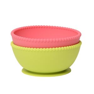 Chewbeads – Silicone Suction Bowls – Set of 2 – Stay Put Toddler & Baby Suction Bowls – Dishwasher, Microwave & Freezer Safe Toddler Bowls – 100% Silicone, BPA Free & Phthalate Free