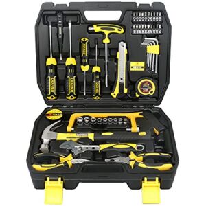 DOWELL Tool Set 49-Piece Home Repair Hand Tool Kit with Plastic Tool Box Storage Case