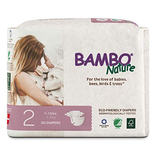 Bambo Nature Eco Friendly Premium Baby Diapers for Sensitive Skin Size 2 (7-13 lbs), Multi-colored Size 2 (30 Count) | The Storepaperoomates Retail Market - Fast Affordable Shopping