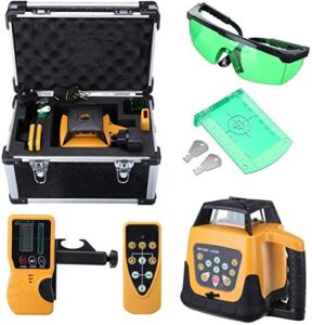 Iglobalbuy 500M Green Beam 360°Automatic Electronic Self-leveling Rotary Rotating Laser Level Tool Kit with Remote Control Case