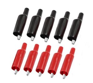 YXQ Black Red Soft Insulated Boots Alligator Clips Covered Test Lead Clamp,10Pcs