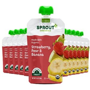 Sprout Strawberry Pear Banana Organic Baby Food 3.5 oz Pack of 12
