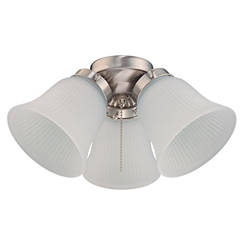 Westinghouse Lighting 7784900 Three LED Cluster Ceiling Fan Light Kit, Brushed Nickel Finish with Frosted Ribbed Glass, White | The Storepaperoomates Retail Market - Fast Affordable Shopping