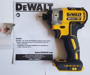 DEWALT DCF887BR 20V MAX XR 1/4in 3-Speed Cordless Impact Driver TOOL ONLY (Renewed)