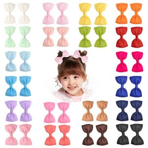40 Pieces 2.75″ Baby Girls Grosgrain Ribbon Bows Hair Bow Clips Barrettes For Girl Teens Kids Babies Toddlers by Prohouse