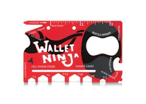 LIMITED EDITION: MATTE RED Wallet Ninja – 18 in 1 Credit Card Sized Multitool (TSA Airplane Approved)