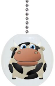 Fat Cow Solid Ceramic Fan Pull