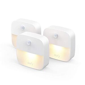 eufy by Anker, Lumi Stick-On Night Light, Warm White LED, Motion Sensor, Bedroom, Bathroom, Kitchen, Hallway, Stairs, Energy Efficient, Compact, 3-Pack