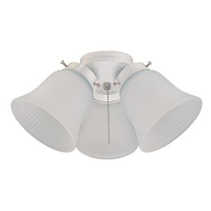 Westinghouse Lighting 77847 3LGT WHT Fros 3 Frosted Ribbed Glass Ceiling Fan Light Kit, White