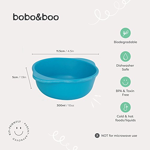 Bobo&Boo Bamboo Kids Snack Bowls, Set of 4 Bamboo Dishes, Non Toxic, Eco Friendly & Stackable Kids Snack Containers, Great Gift for Baby Showers, Birthdays & Preschool Graduations,Coastal | The Storepaperoomates Retail Market - Fast Affordable Shopping