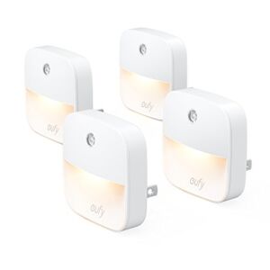 eufy by Anker, Lumi Plug-in Night Light, Warm White LED, Dusk-to-Dawn Sensor, Bedroom, Bathroom, Kitchen, Hallway, Stairs, Energy Efficient, Compact, Light 4-Pack