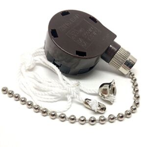 Zing Ear ZE-268S5 4 Speed 4 Way 5 Wire Rotary Speed Control Pull Chain Switch for Ceiling Fans – Nickel