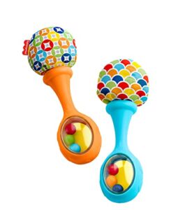 Fisher-Price Maracas, Set Of 2 Newborn Toys, Blue And Orange, Rattle ‘N Rock Maracas, Baby Toys For Ages 0-6 Months