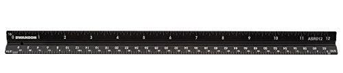 Swanson Tool ASR012 Aluminum Architect’s 12″ Scale Rule with Laser-Etched Gradations, Black | The Storepaperoomates Retail Market - Fast Affordable Shopping