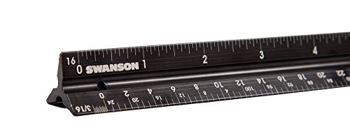 Swanson Tool ASR012 Aluminum Architect’s 12″ Scale Rule with Laser-Etched Gradations, Black | The Storepaperoomates Retail Market - Fast Affordable Shopping