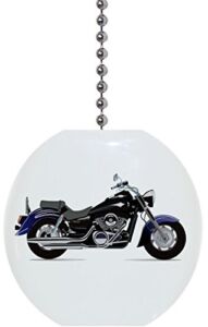 Blue Motorcycle Solid Ceramic Fan Pull