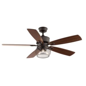 Kichler Clermont 52-in Satin natural bronze Indoor Downrod Mount Ceiling Fan with Light Kit and Remote