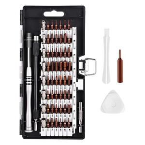 Syntus Precision Screwdriver Set, 63 in 1 with 57 Bits Screwdriver Kit, Magnetic Driver Electronics Repair Tool Kit for iPhone, Tablet, Macbook, Xbox, Cellphone, PC, Game Console, Black