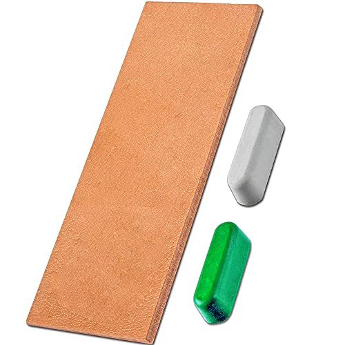 Leather Honing Strop 3 Inch by 8 Inch with 2 oz Green White Polishing Compound 2-Side Vegetable Tanned Leather Knife Stropping for Woodcarving Chisels Razor Chef’s knife Polishing Sharpening | The Storepaperoomates Retail Market - Fast Affordable Shopping
