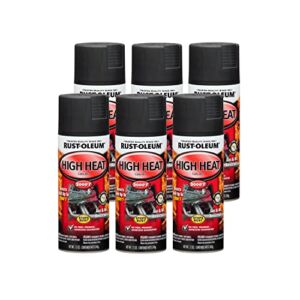 Rust-Oleum High Heat 248903 – 6 PK Automotive 12 Oz High Heat 2000° Spray Paint, Flat Black