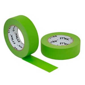 2pk 1.5″ x 60 yd STIKK Green Painters Tape 14 Day Easy Removal Trim Edge Finishing Masking Tape (1.44 in 36MM) (2 Pack)
