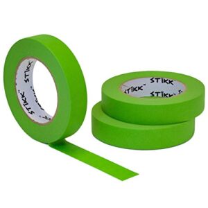 3 Pack 1″ x 60yd STIKK Green Painters Tape 14 Day Easy Removal Trim Edge Finishing Masking Tape (.94 in 24MM)