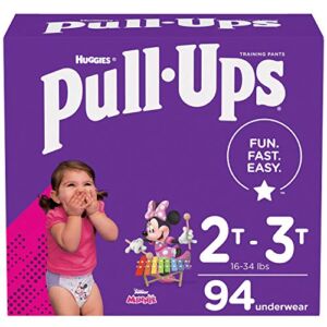 Pull-Ups Girls’ Potty Training Pants Training Underwear, Multi-colored, Size 2T-3T, 94 Count (Pack of 1)