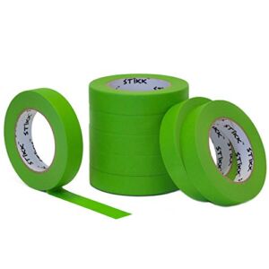 8pk 1″ x 60yd STIKK Green Painters Tape 14 Day Easy Removal Trim Edge Finishing Masking Tape (.94 in 24MM)